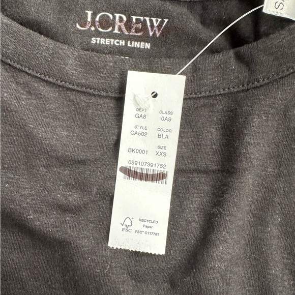 NWT! J.Crew High-neck tank top in stretch linen blend. XXS - Picture 3 of 5